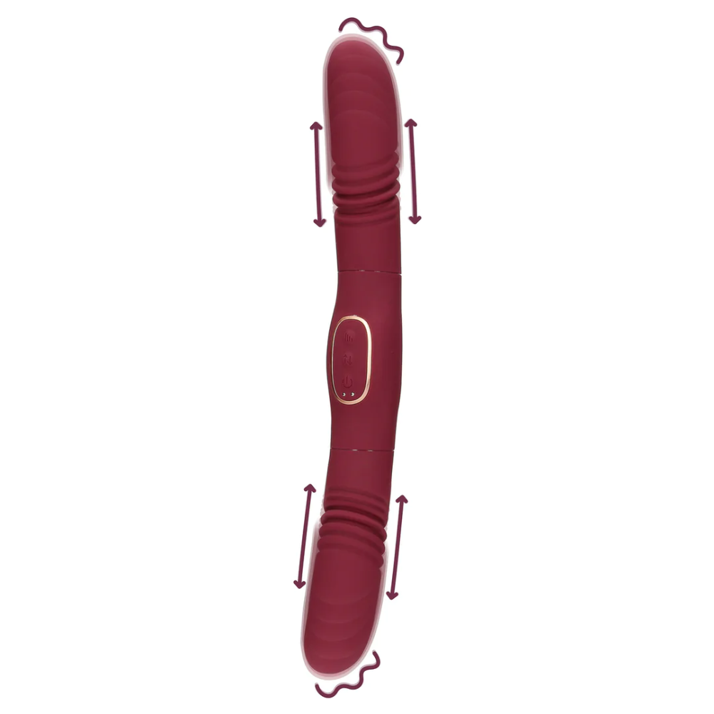 SHOTS - Double-Sided Thrusting Vibrator - Merlot Grape