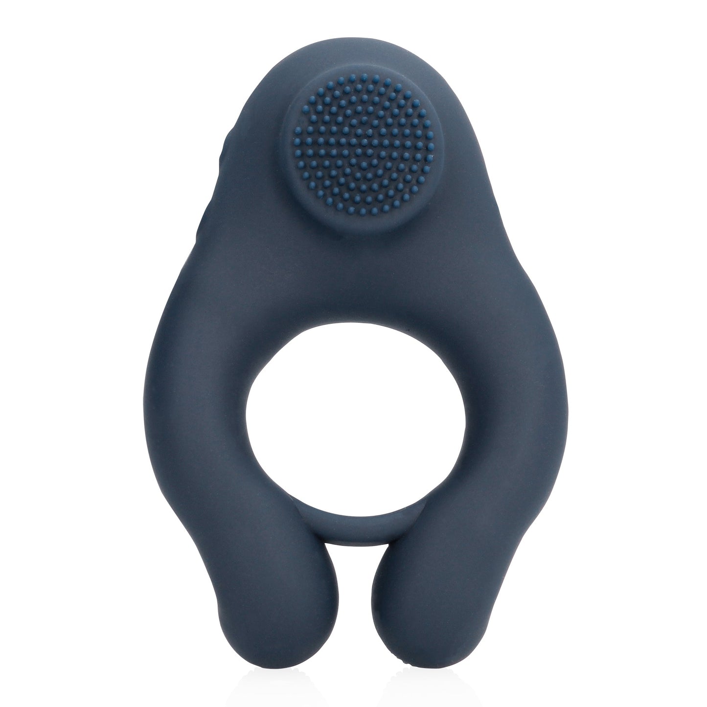 SHOTS Vibrating Cock Ring with Clitoris Stimulation - Indigo Blue