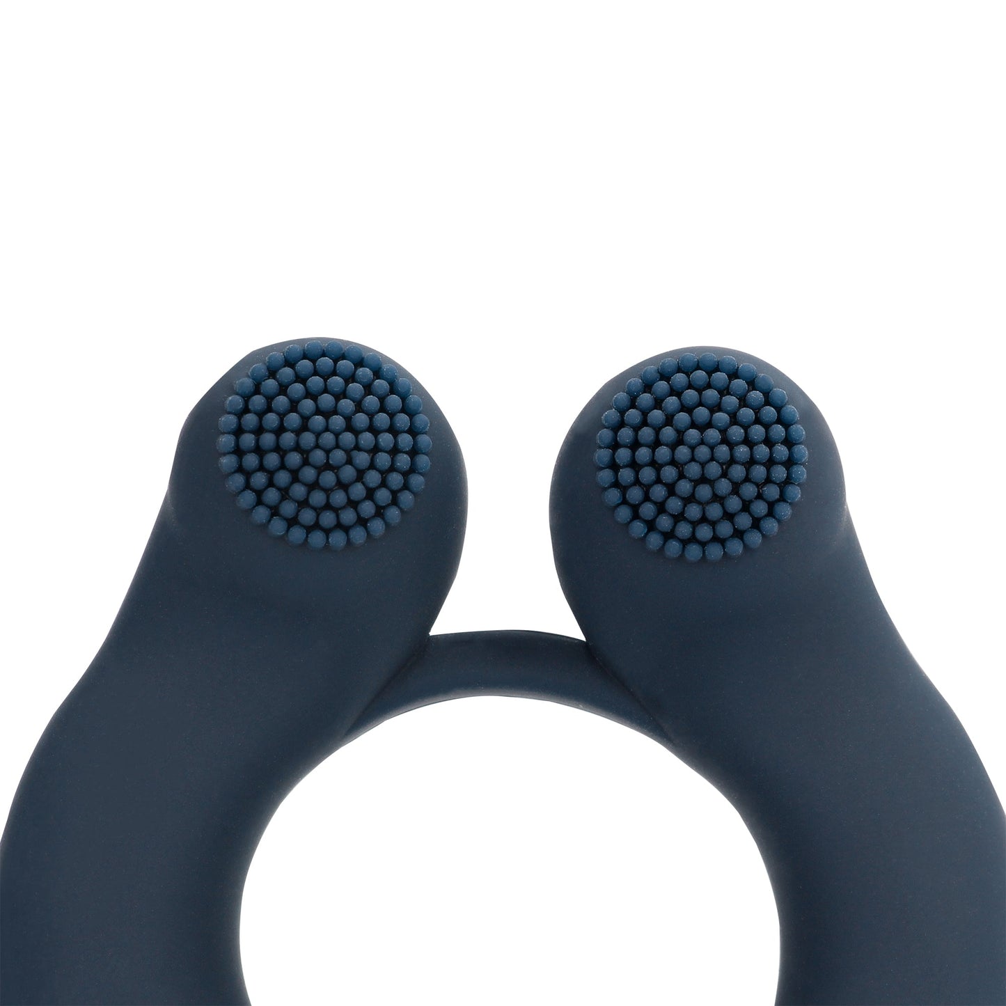 SHOTS Vibrating Cock Ring with Clitoris Stimulation - Indigo Blue