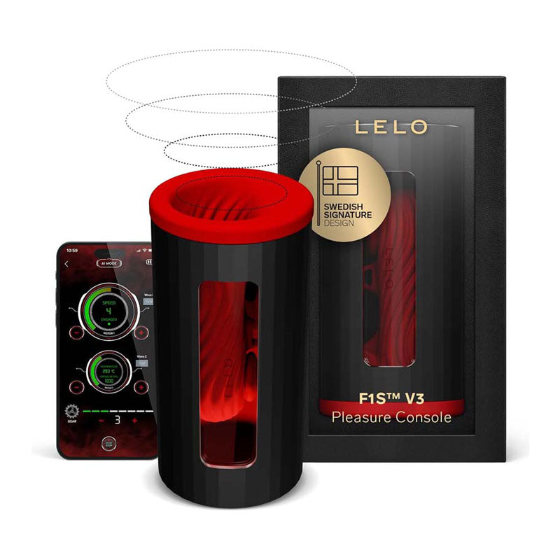 Lelo - F1S V3 App AI Interactive Masturbator - Red (2 Sizes)