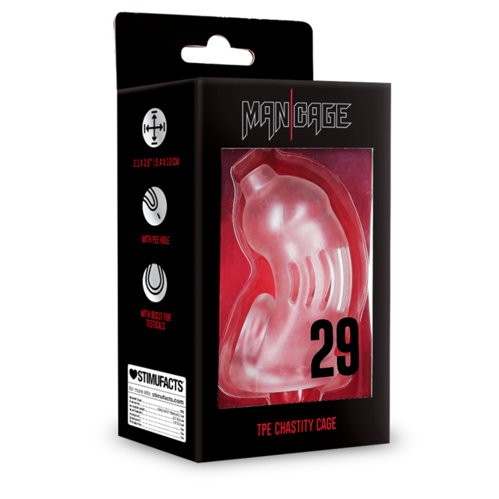 SHOTS Model 29 - TPE Chastity Cage - Transparent