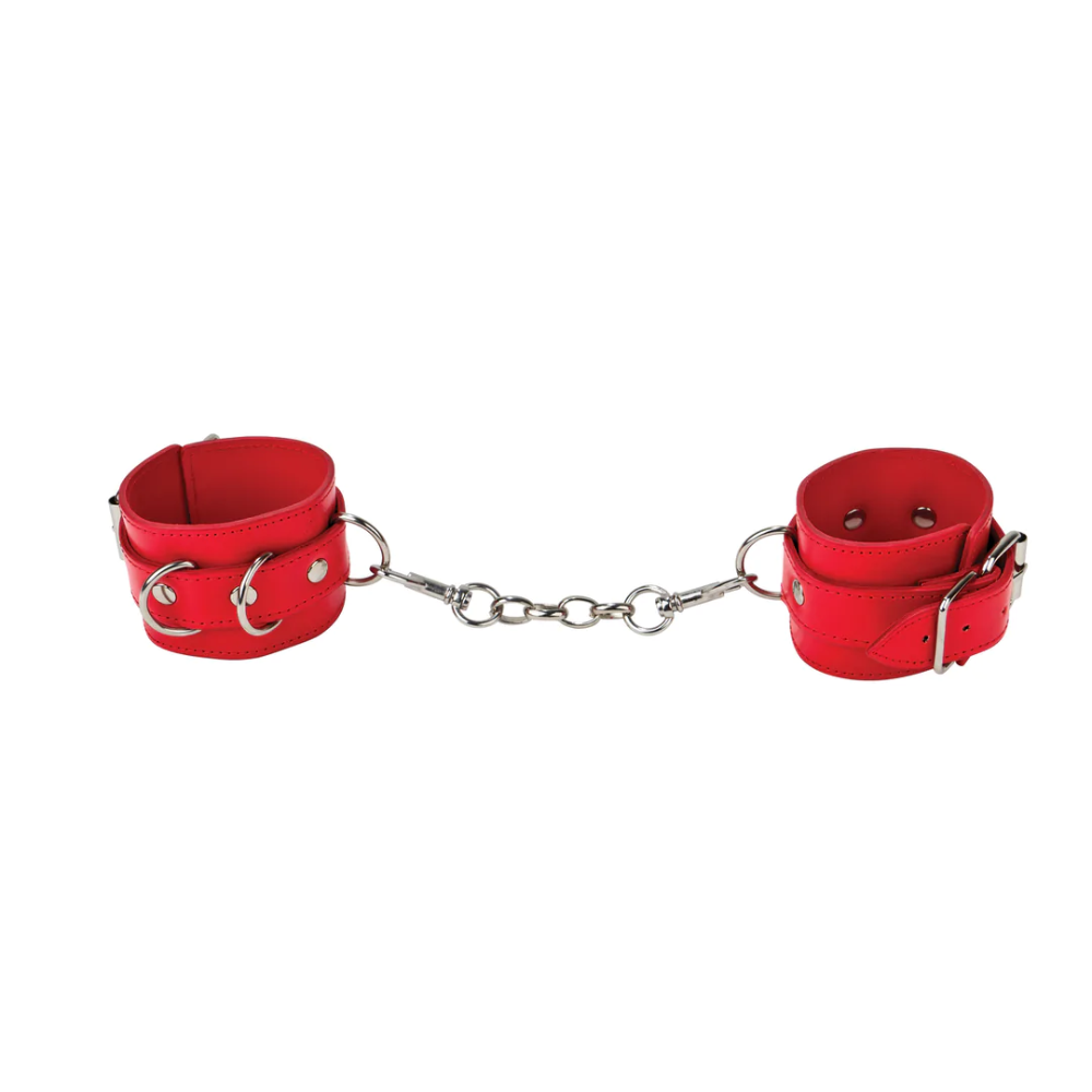 SHOTS Ouch! Leather Cuffs - Red