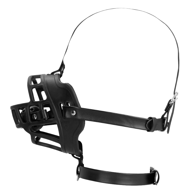 SHOTS Ouch! Muzzle with Removable Ball Gag - Black