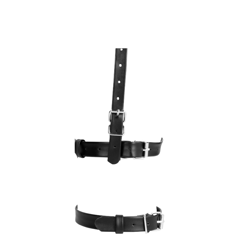 SHOTS Ouch! Muzzle with Removable Ball Gag - Black