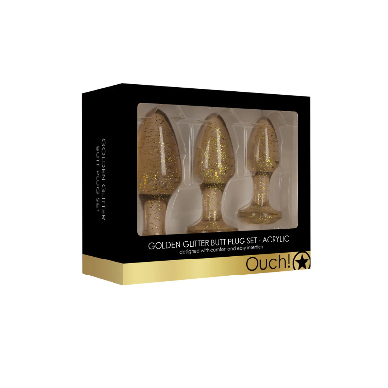 SHOTS Ouch! Acrylic Butt Plug Set - Gold