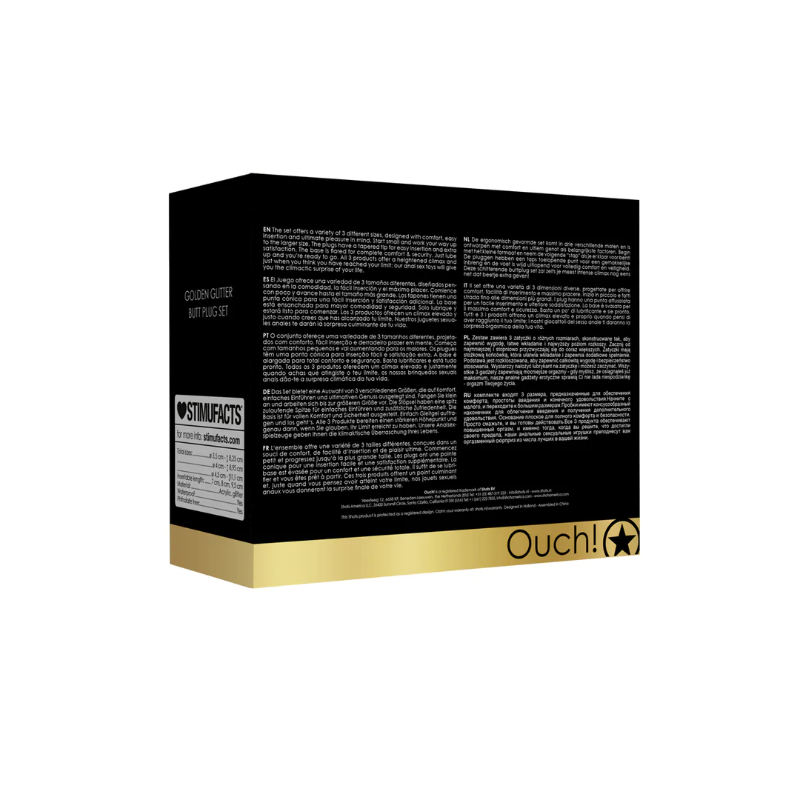 SHOTS Ouch! Acrylic Butt Plug Set - Gold