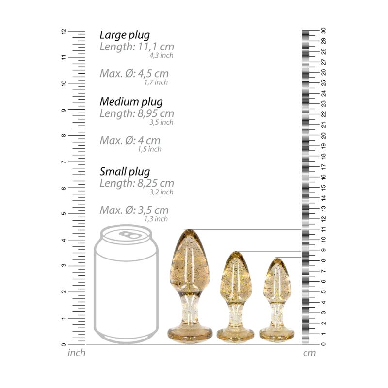 SHOTS Ouch! Acrylic Butt Plug Set - Gold