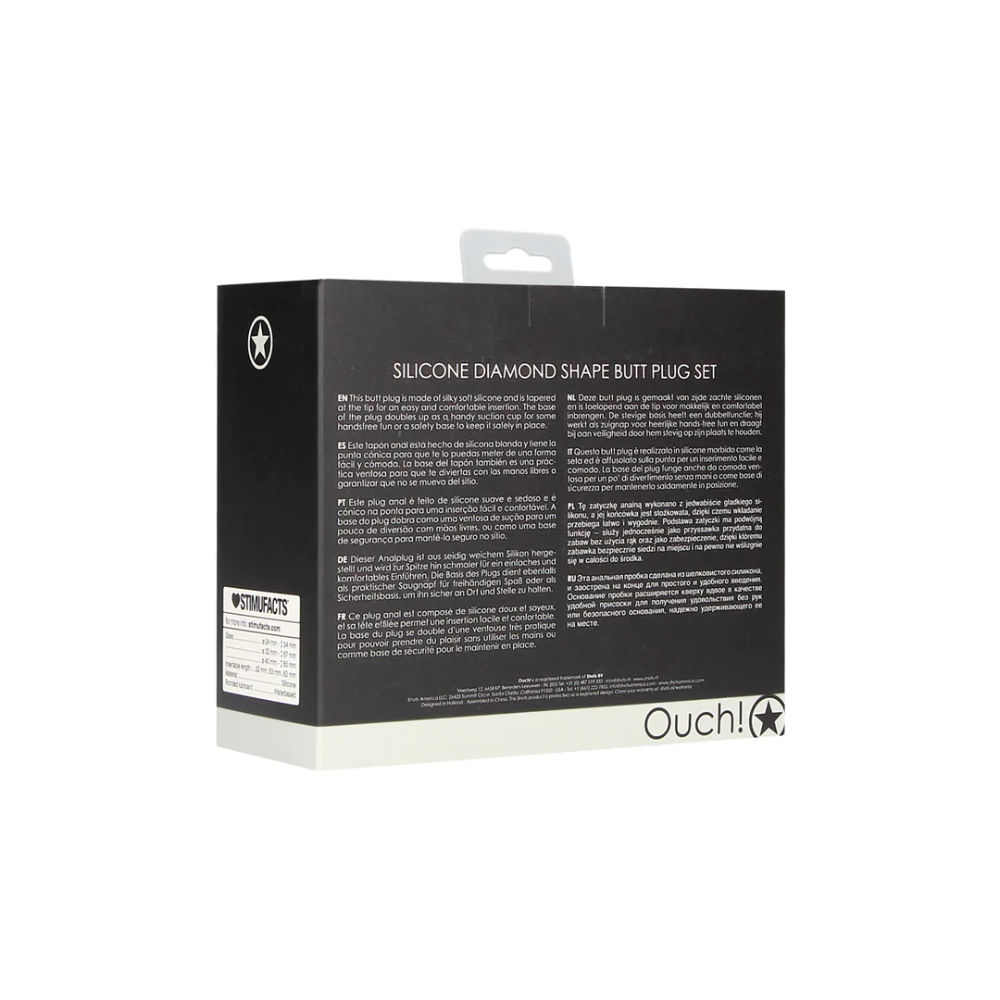 SHOTS Ouch! Diamond Shape Butt Plug Set