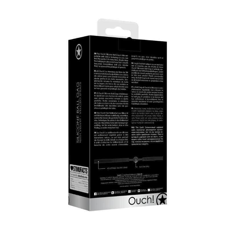 SHOTS Ouch! Adjustable Silicone Ball Gag