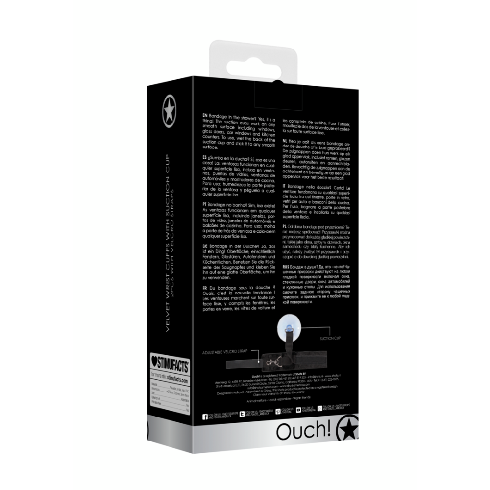 SHOTS Ouch! Adjustable Suction Cup Handcuffs