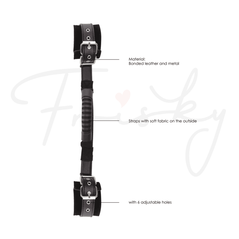 SHOTS Ouch! Bonded Leather Hand Cuffs with Handle