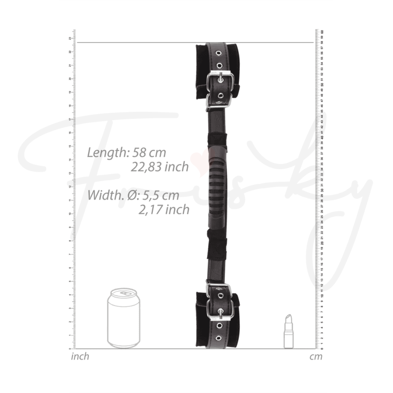 SHOTS Ouch! Bonded Leather Hand Cuffs with Handle