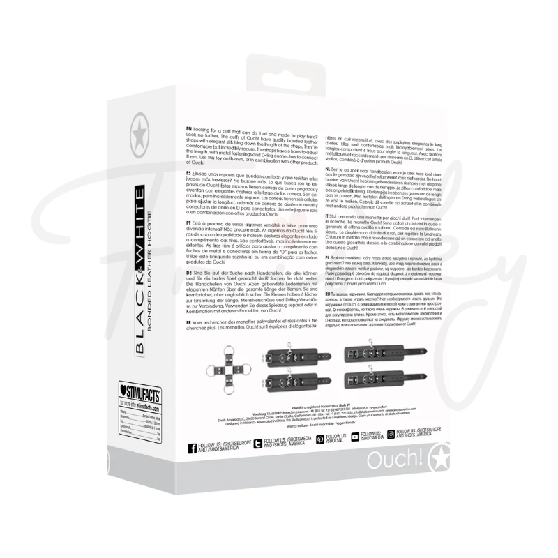 SHOTS Ouch! - Bonded Leather Hogtie with Hand and Ankle Cuffs