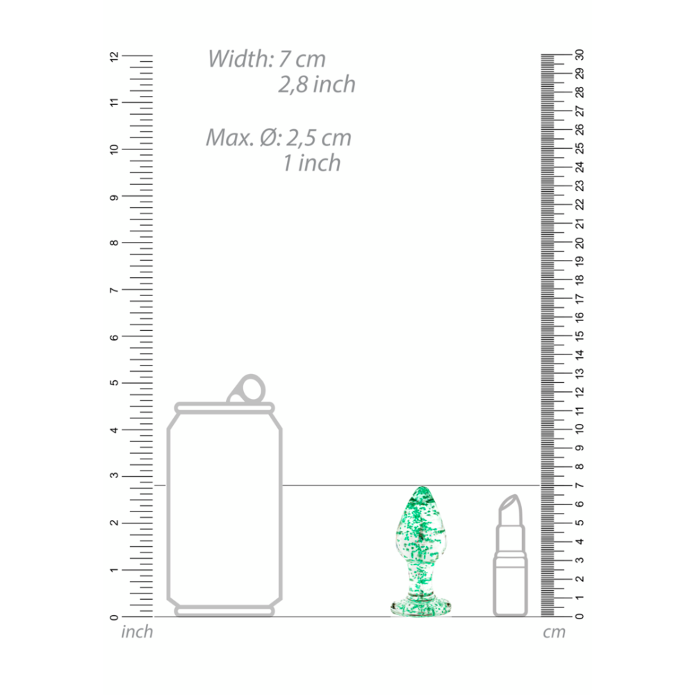 SHOTS Ouch! Glass Butt Plug - Glow in The Dark