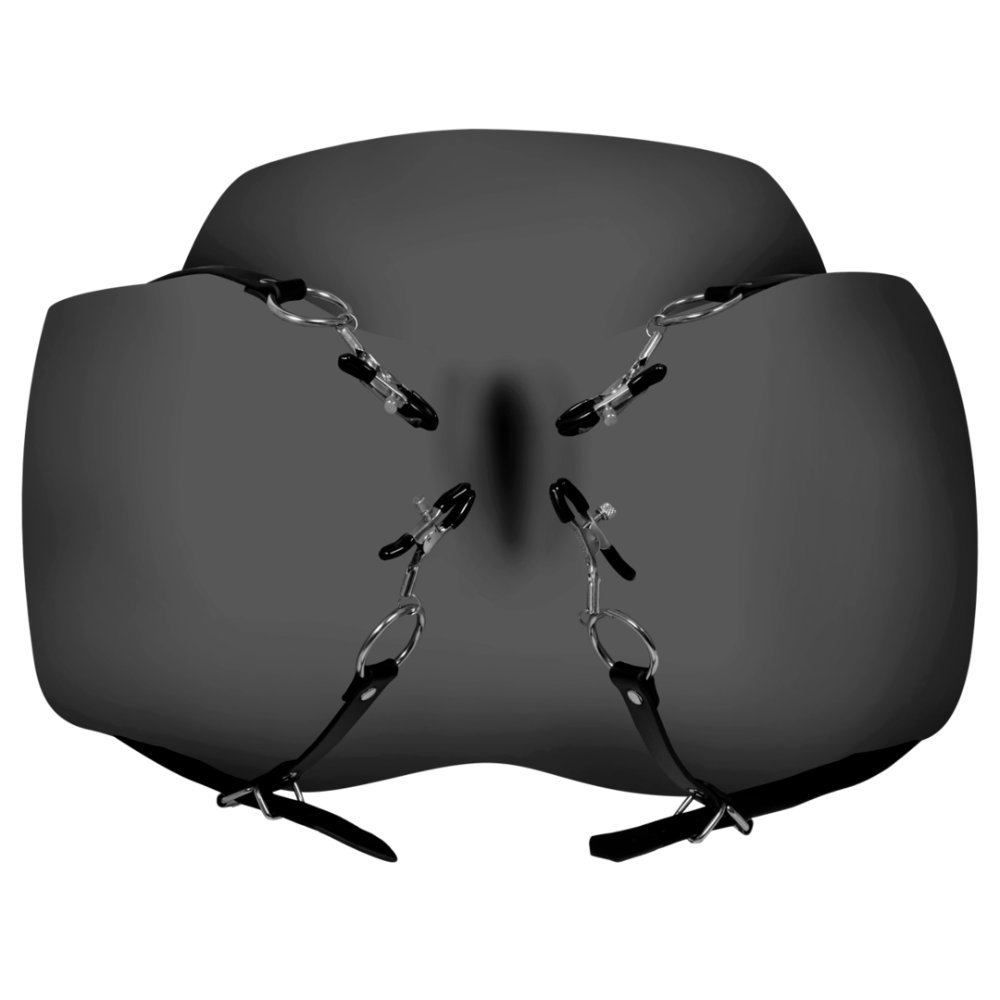 SHOTS Ouch! Labia Spreader with Clamps - Black