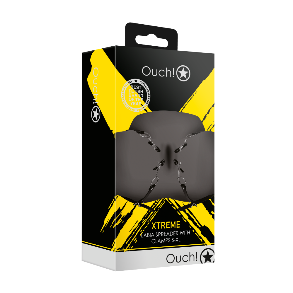 SHOTS Ouch! Labia Spreader with Clamps - Black