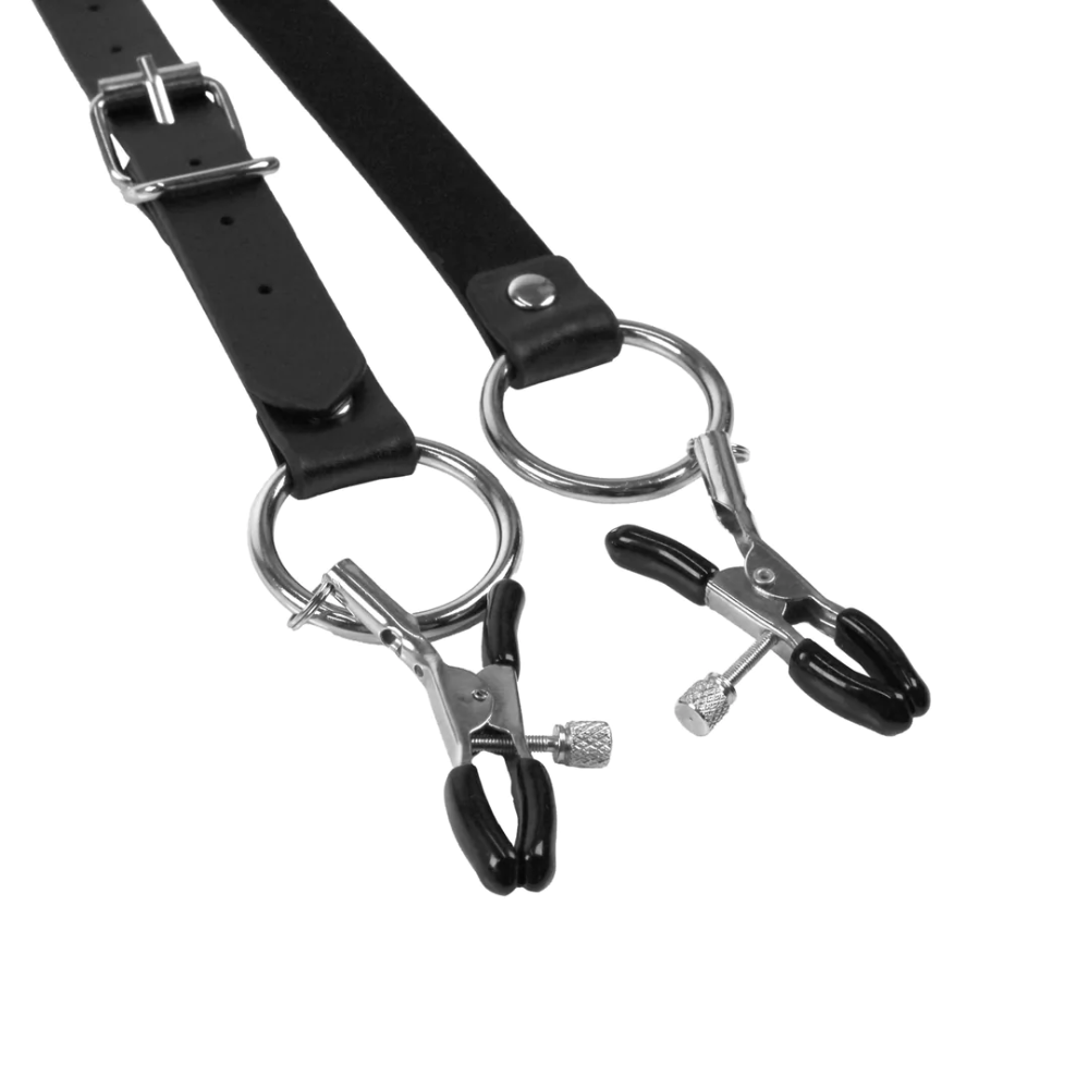 SHOTS Ouch! Labia Spreader with Clamps - Black