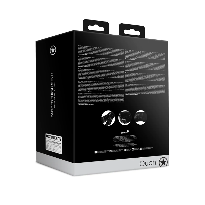 SHOTS Ouch! Padded Thigh Sling with Hand Cuffs