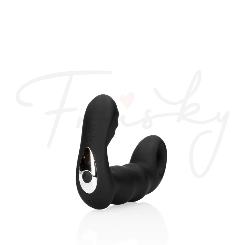 SHOTS Ouch! Beaded Vibrating Prostate Massager with Remote Control - Black