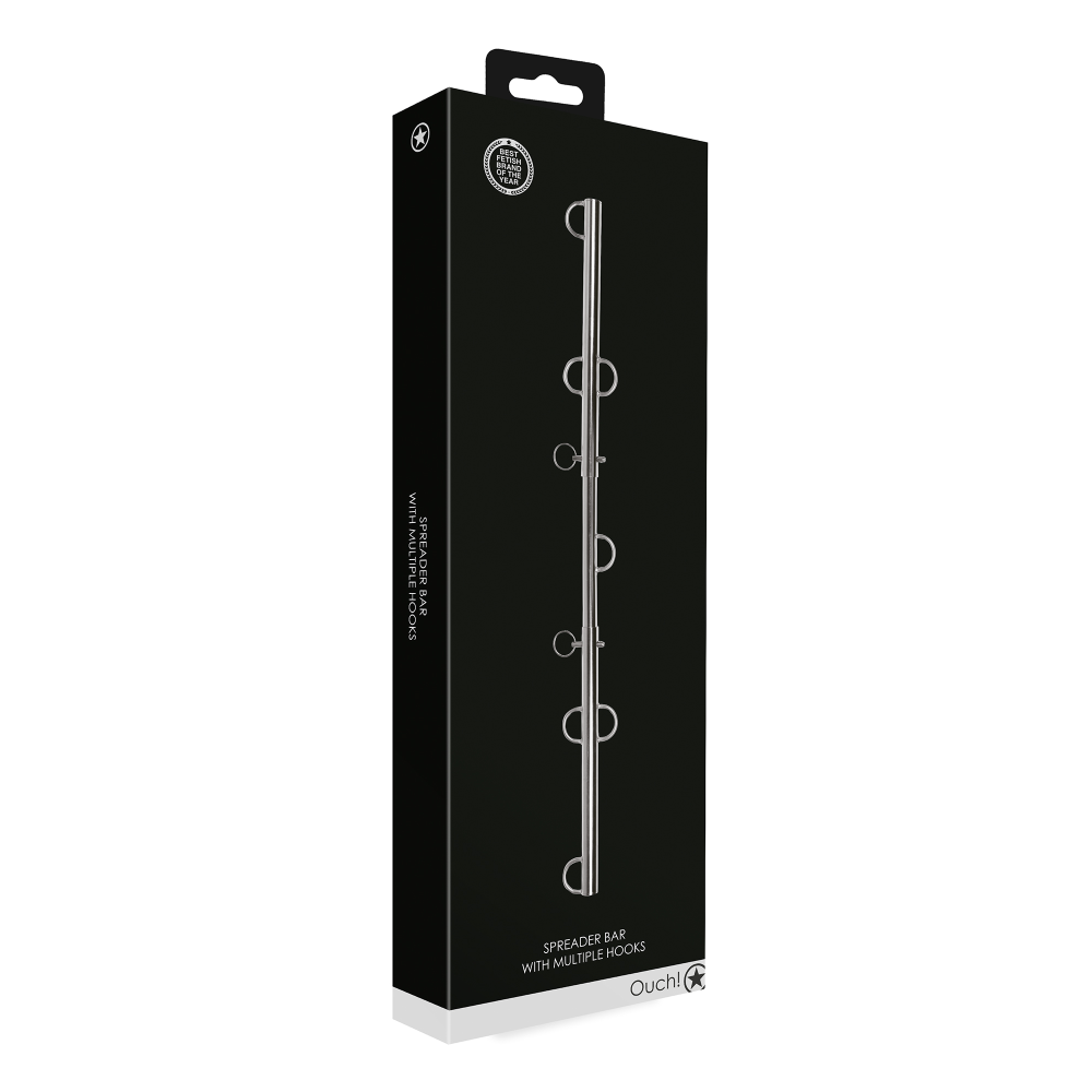 SHOTS Ouch! Spreader Bar with Multiple Hooks - Silver