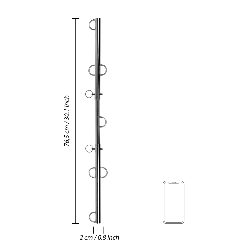 SHOTS Ouch! Spreader Bar with Multiple Hooks - Silver