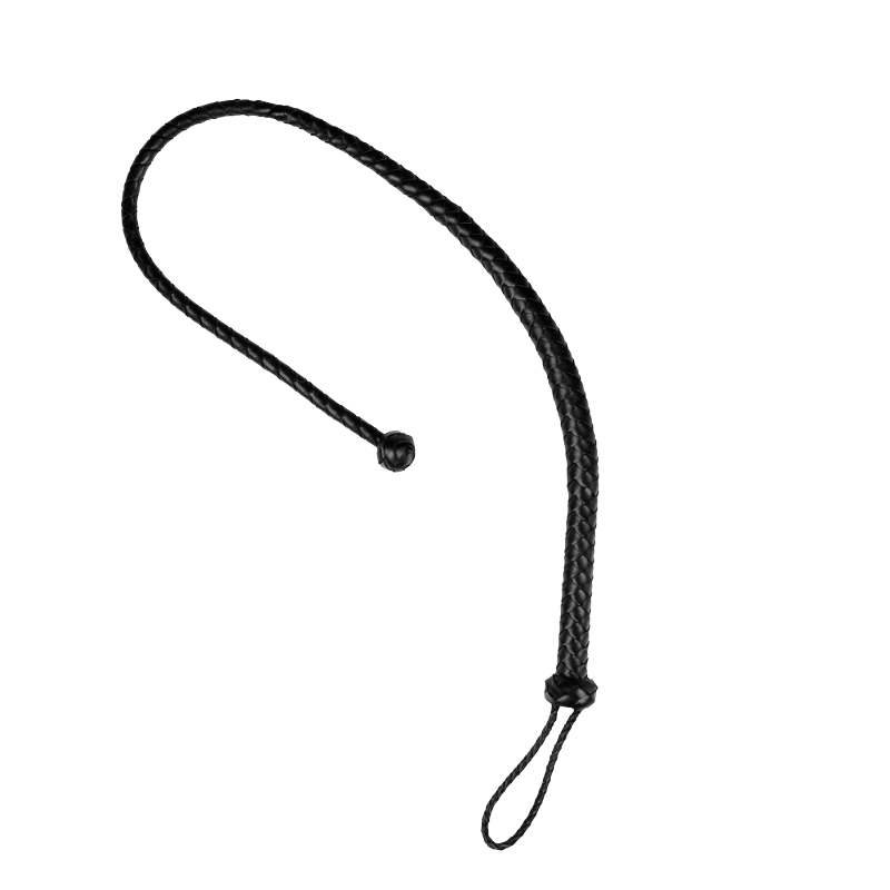 SHOTS Ouch! PU Leather Whip with Knot Detail - Black