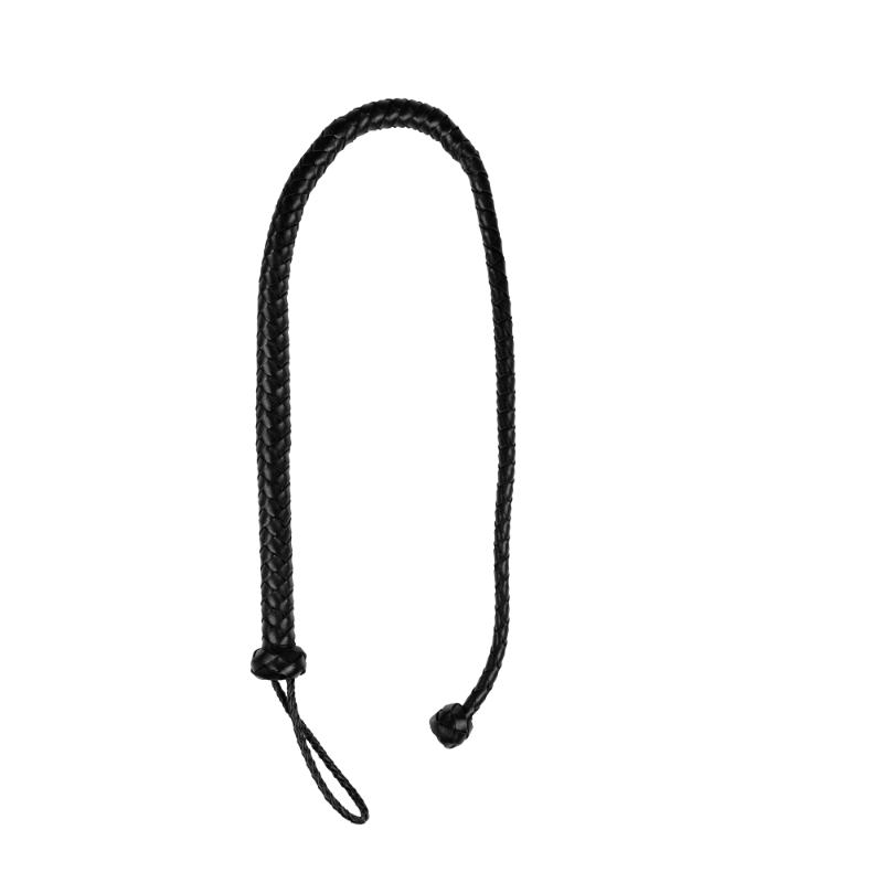 SHOTS Ouch! PU Leather Whip with Knot Detail - Black