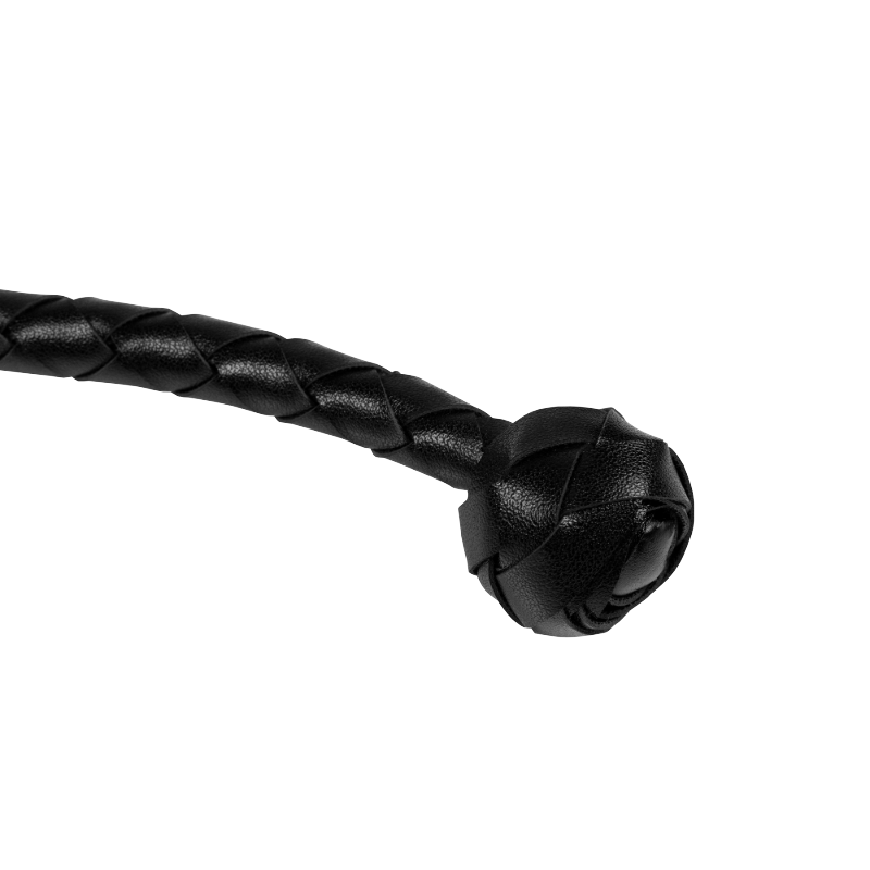 SHOTS Ouch! PU Leather Whip with Knot Detail - Black