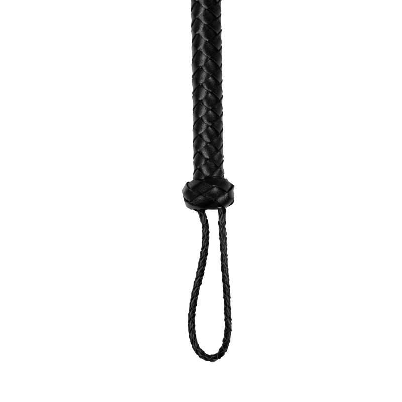 SHOTS Ouch! PU Leather Whip with Knot Detail - Black