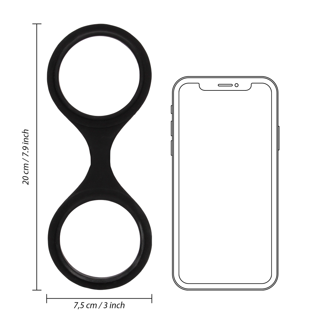 SHOTS Ouch! Silicone Hand Cuffs - Black