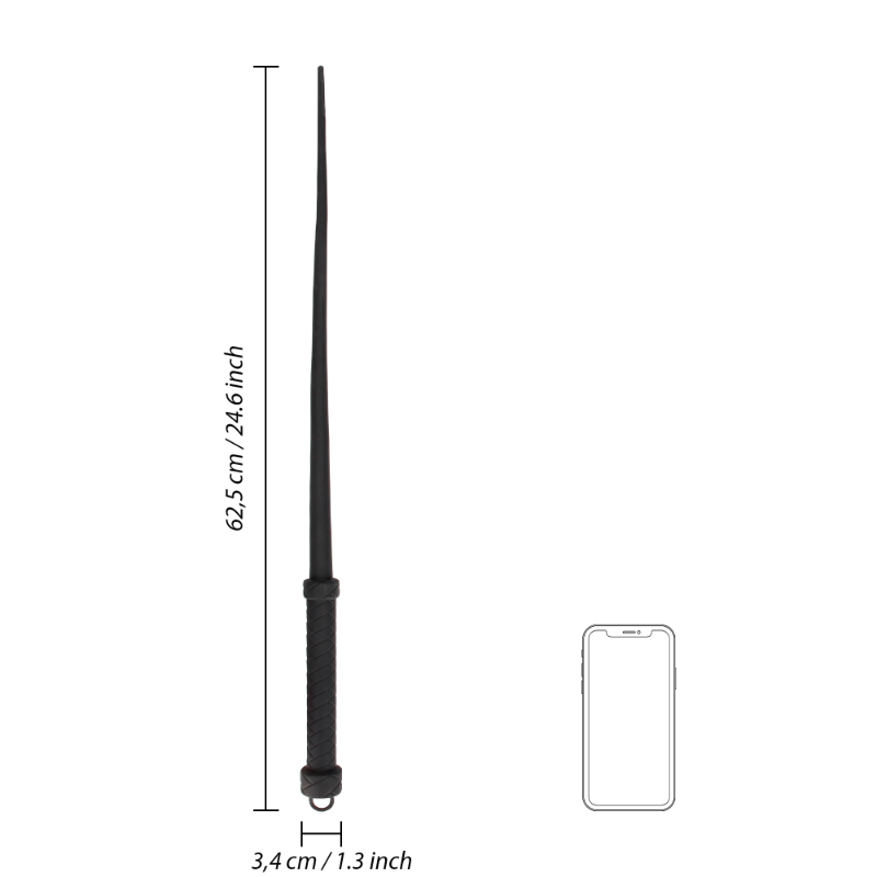 SHOTS Ouch! Silicone Tail Whip - Black