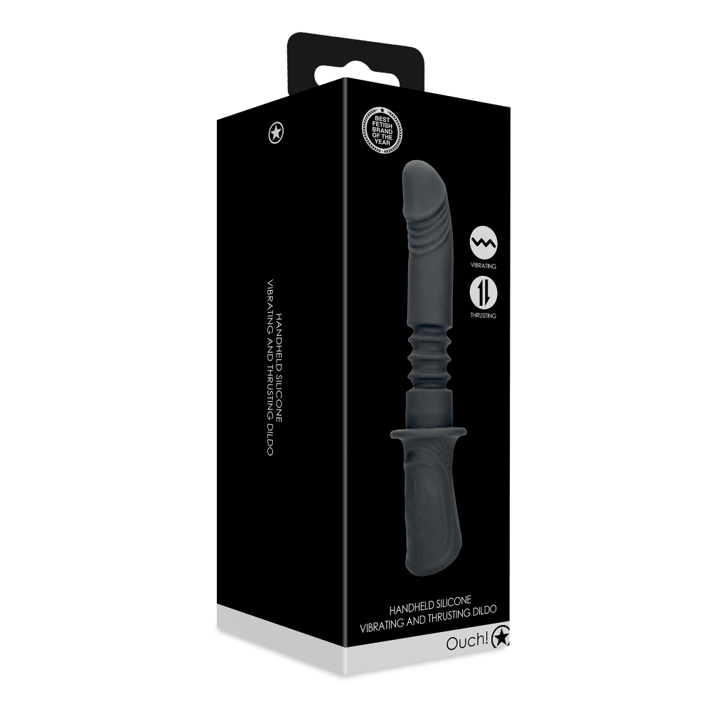SHOTS Ouch! Hand Held Vibrating and Thrusting Sex Machine - Black