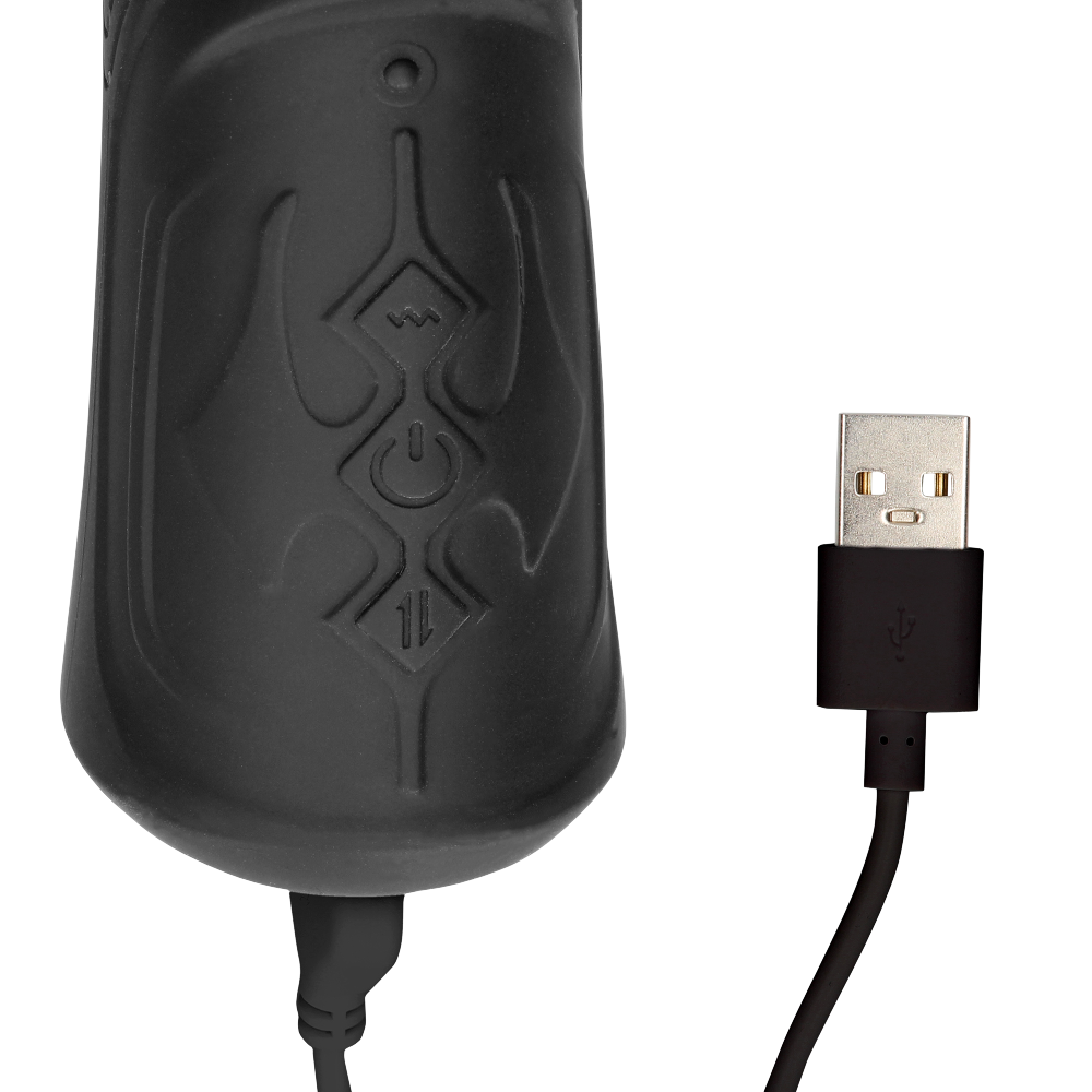 SHOTS Ouch! Hand Held Vibrating and Thrusting Sex Machine - Black