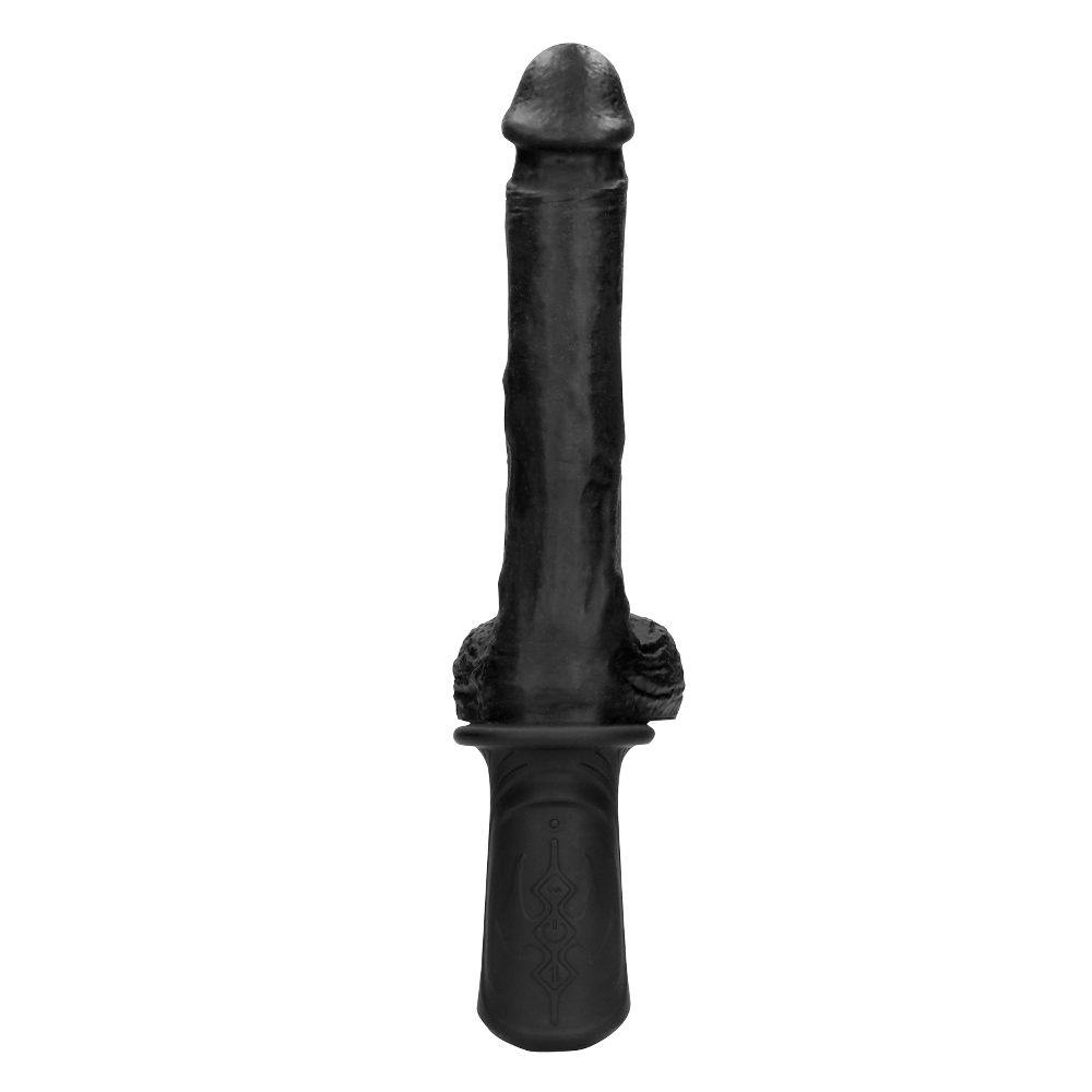 SHOTS Ouch! Hand Held Liquid Silicone Vibrating and Thrusting Sex Machine - Black