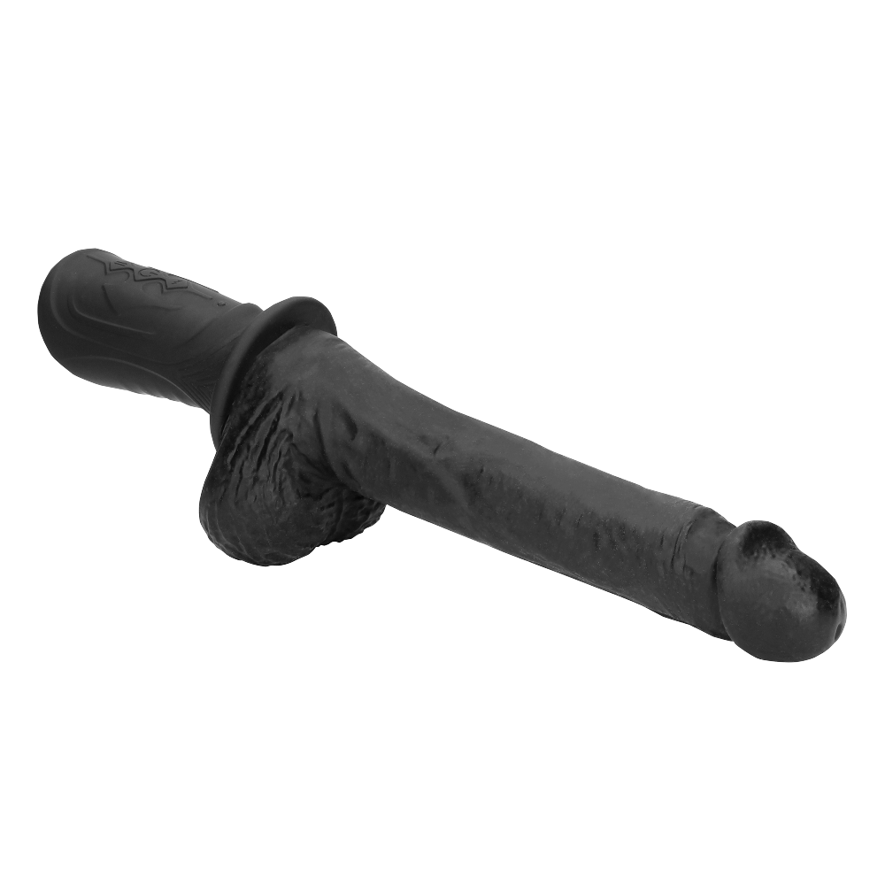 SHOTS Ouch! Hand Held Liquid Silicone Vibrating and Thrusting Sex Machine - Black