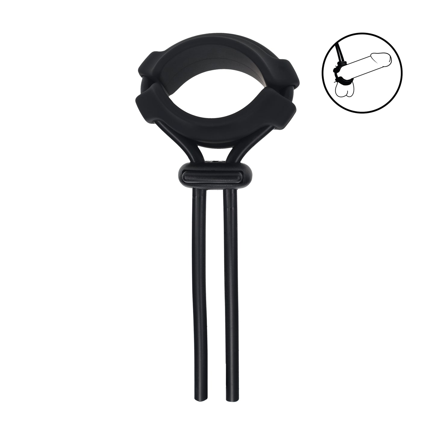 SHOTS LEVELZ  Detachable Wide Adjustable Silicone Lasso Cock ring - 5mm - Black