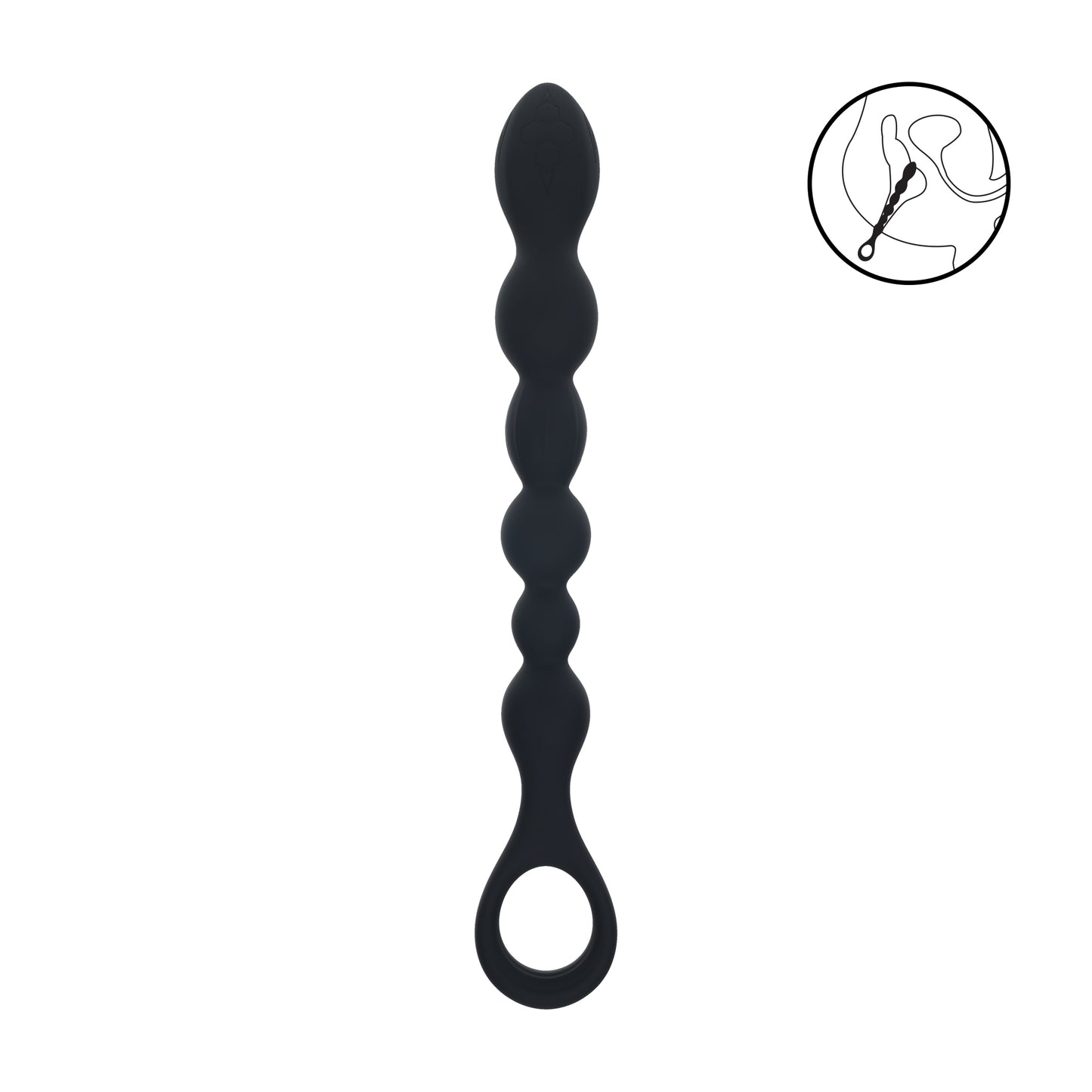 SHOTS LEVELZ! - Beaded Snake Silicone Anal Probe with Loop - Black