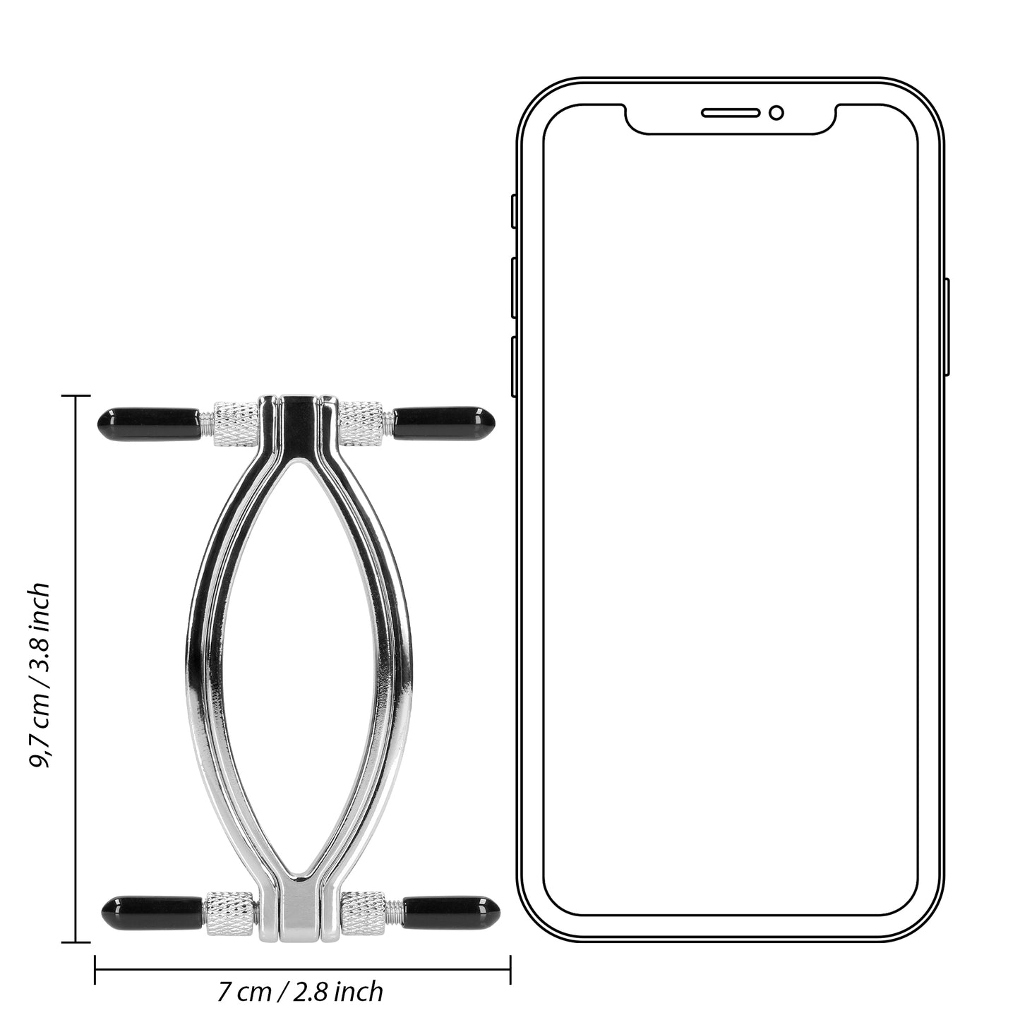 SHOTS Ouch! Adjustable Pussy Clamp - Silver