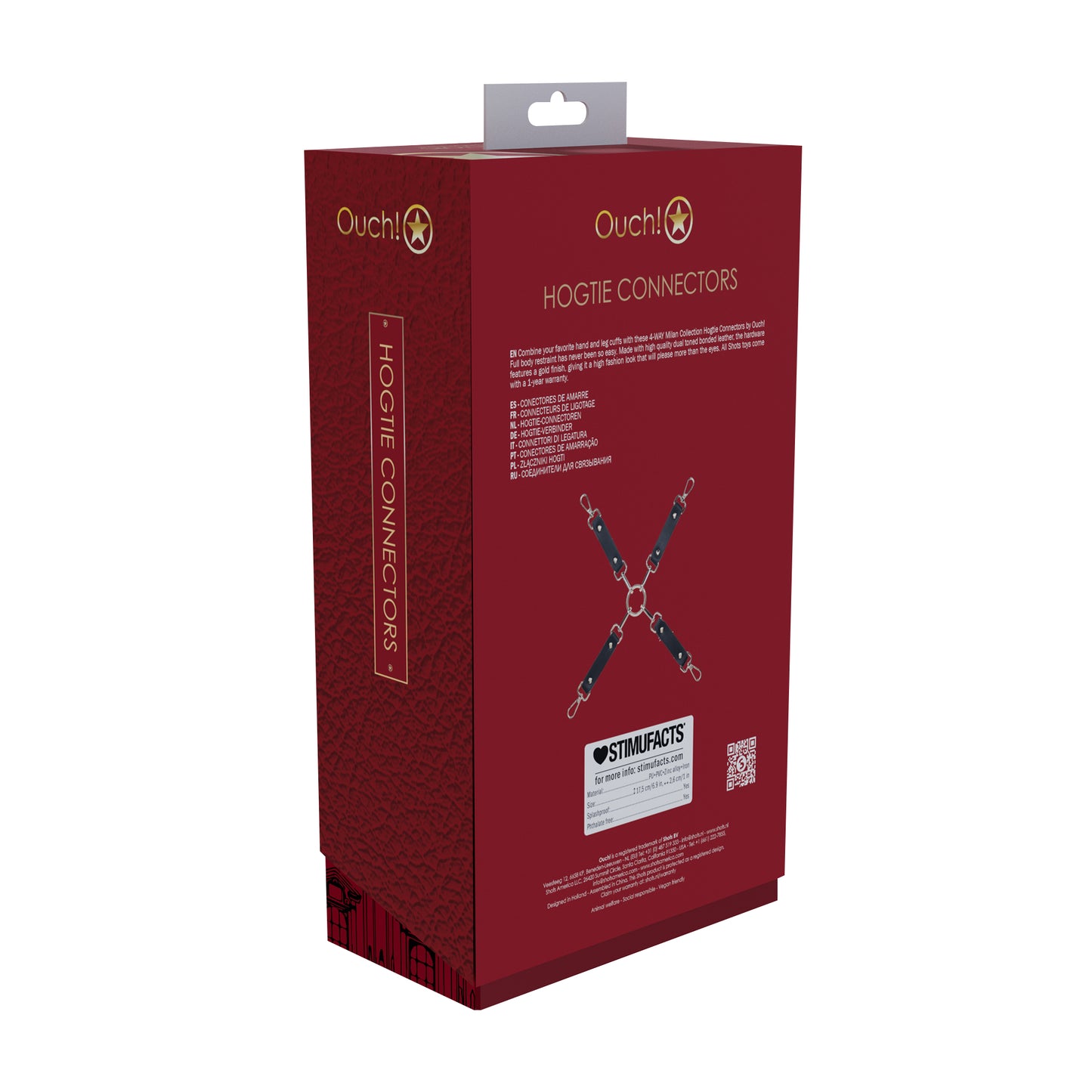 SHOTS Ouch! Milan Collection - Hogtie Connectors – Black/Red