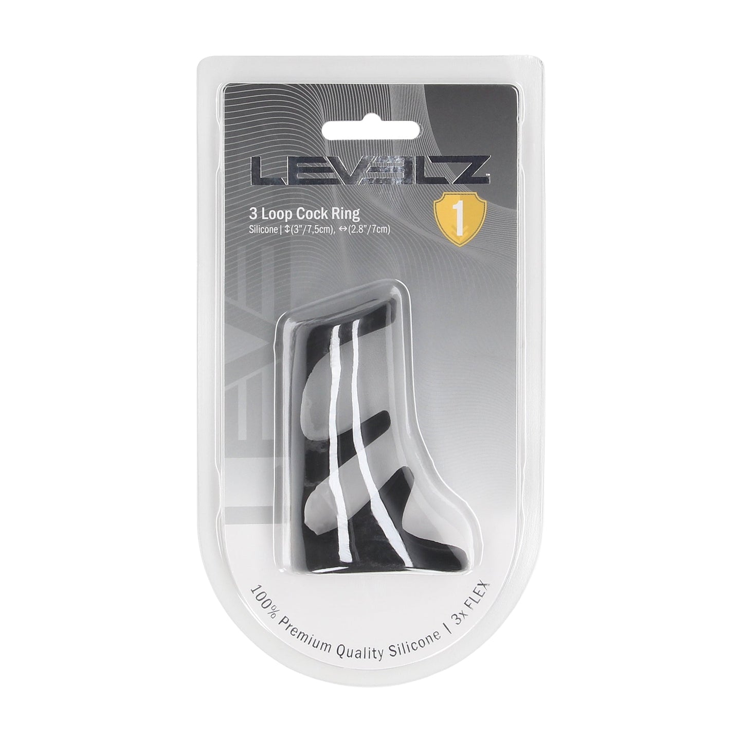 SHOTS LEVELZ 3 Loop Silicone Cock Ring - Black