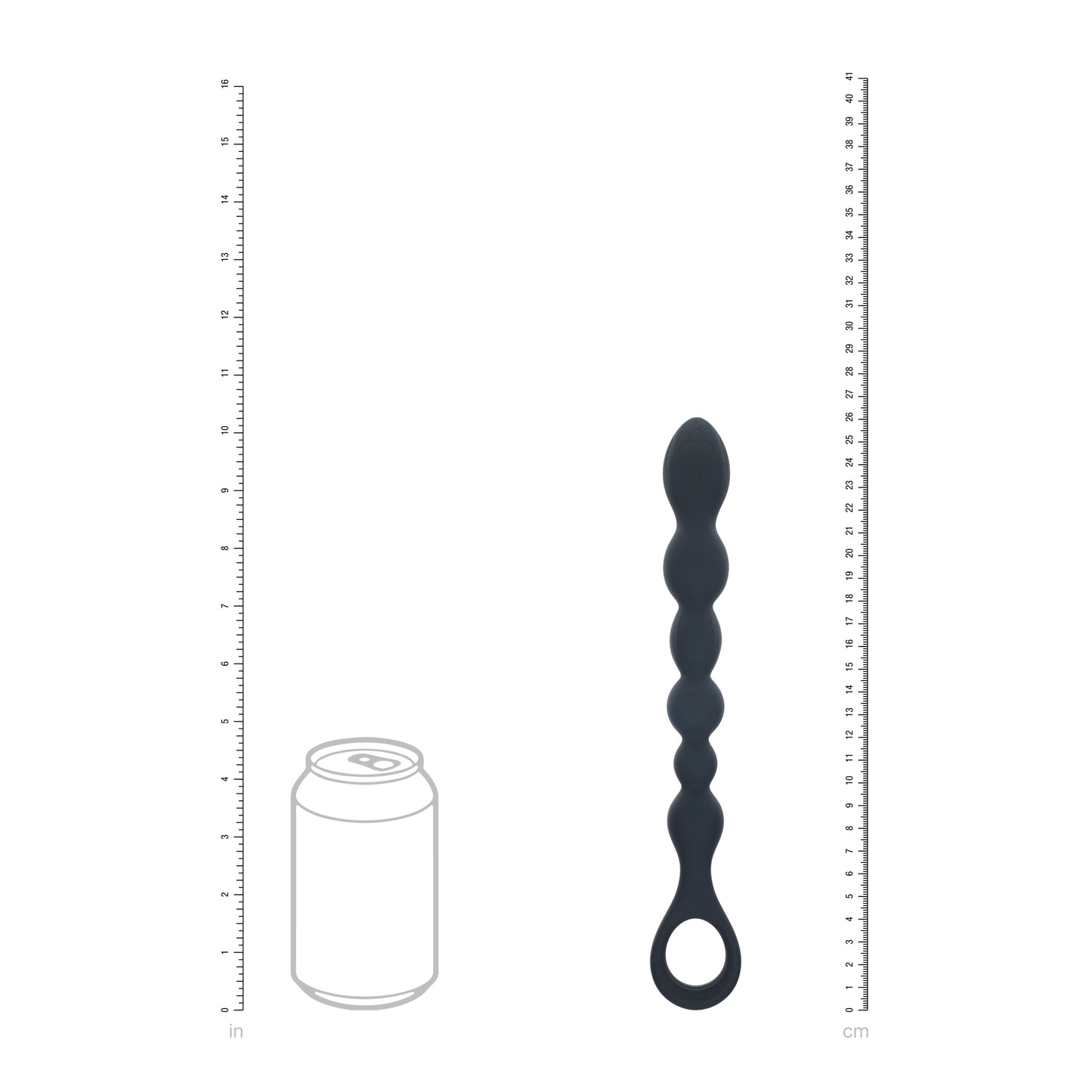 SHOTS LEVELZ! - Beaded Snake Silicone Anal Probe with Loop - Black