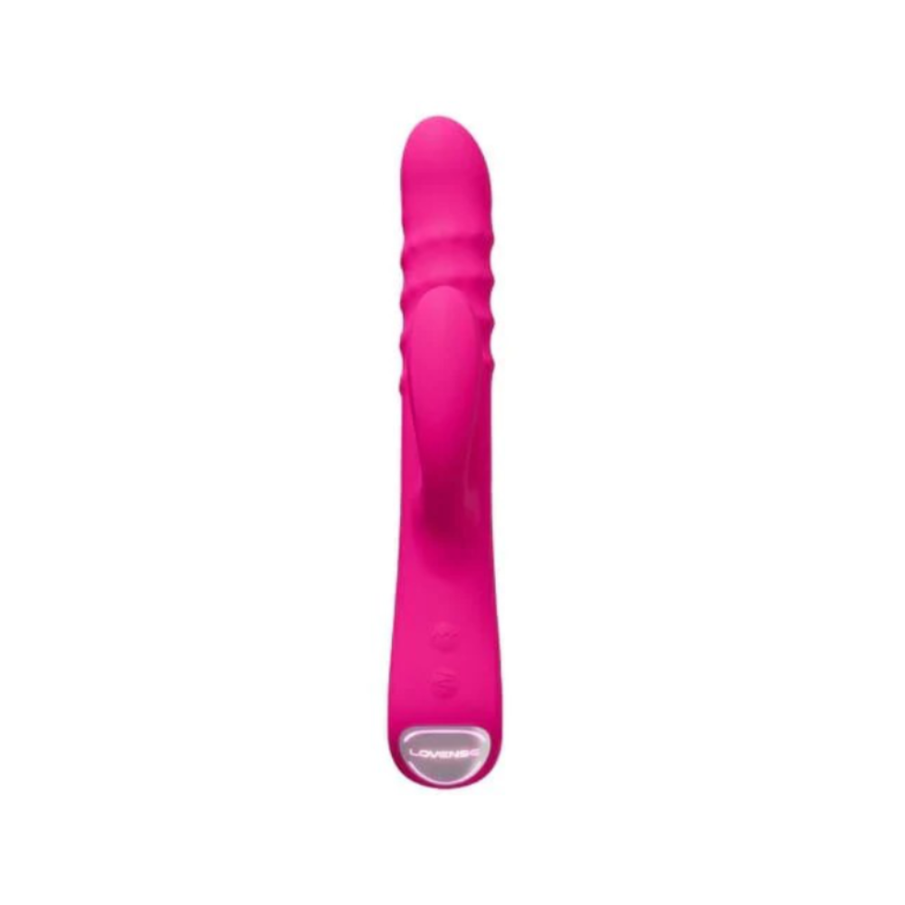 Front view of slim silicone vibrator showing smooth ergonomic shape