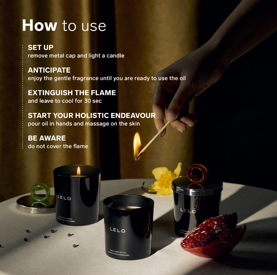 LELO - Flickering Touch Massage Candle - Black Pepper & Pomegranate