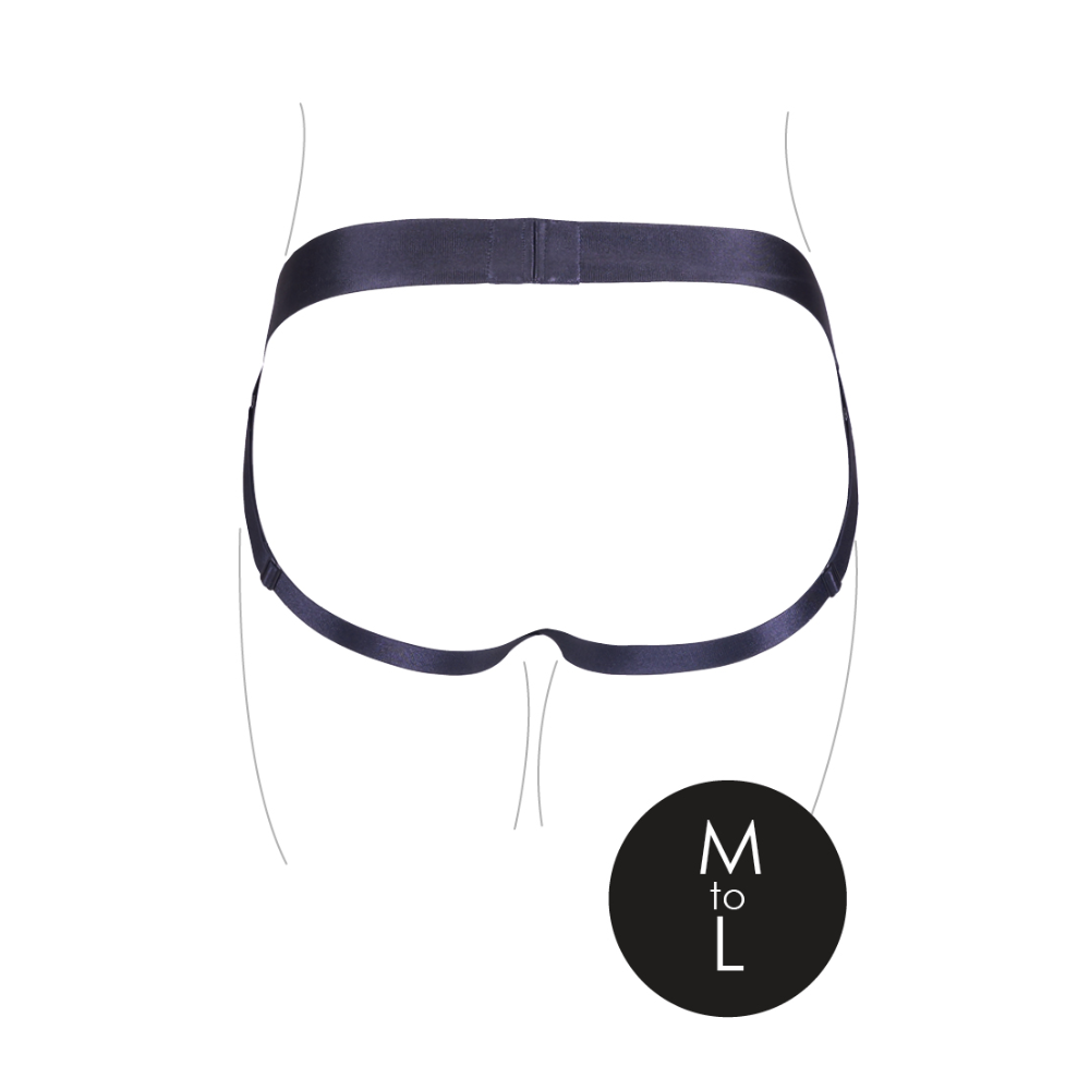 SHOTS Ouch! Vibrating Strap-on Panty Harness with Open Back