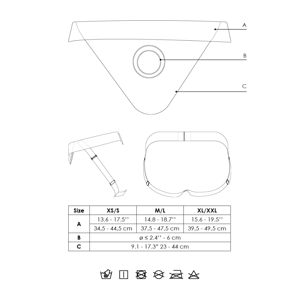 SHOTS Ouch! Vibrating Strap-on Panty Harness with Open Back