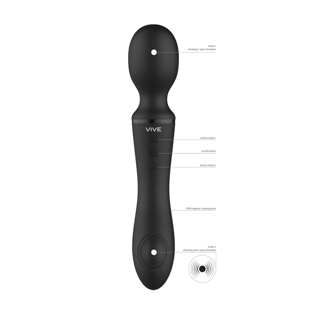 SHOTS - Enora Wand & Vibrator – Black