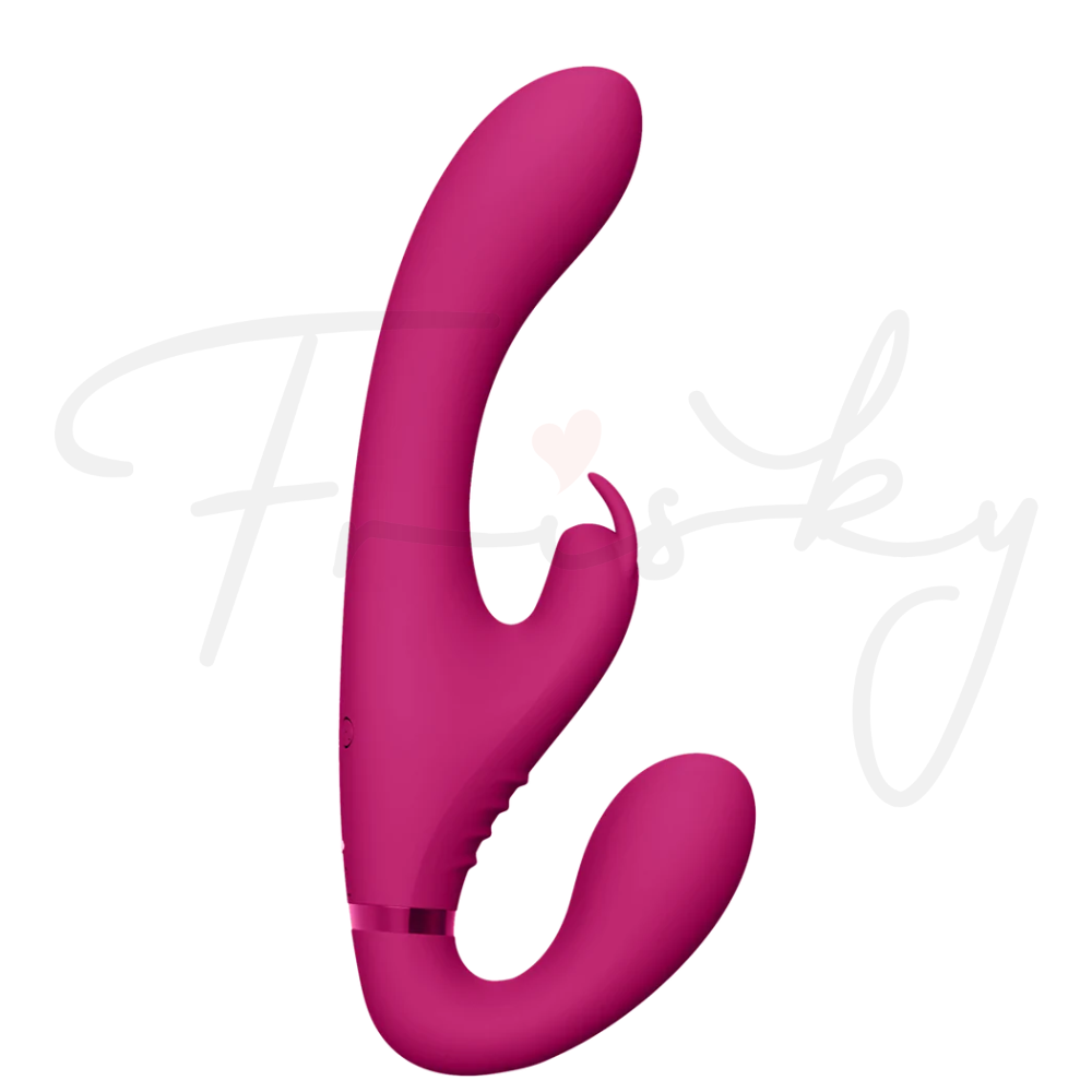 SHOTS - Suki Vibrating Strapless Strap-on Rabbit - Pink