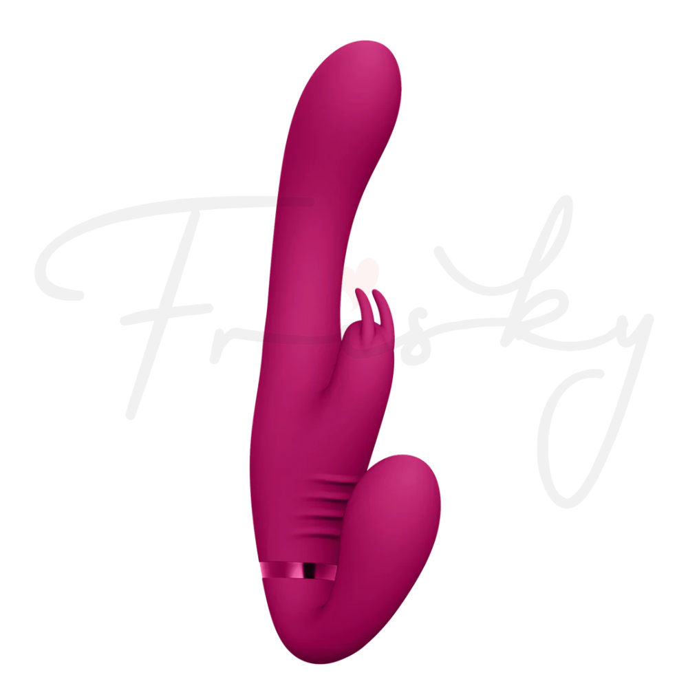 SHOTS - Suki Vibrating Strapless Strap-on Rabbit - Pink