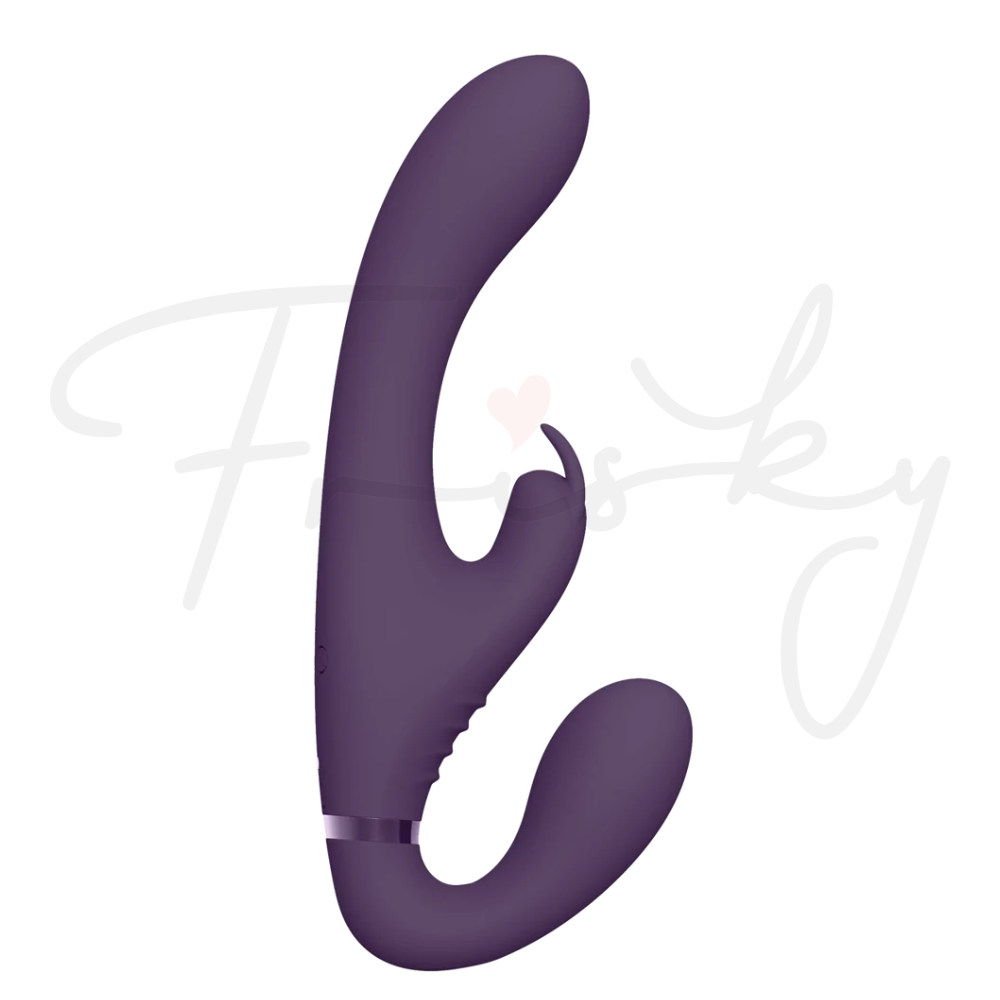 SHOTS - Suki Vibrating Strapless Strap-on Rabbit - Purple