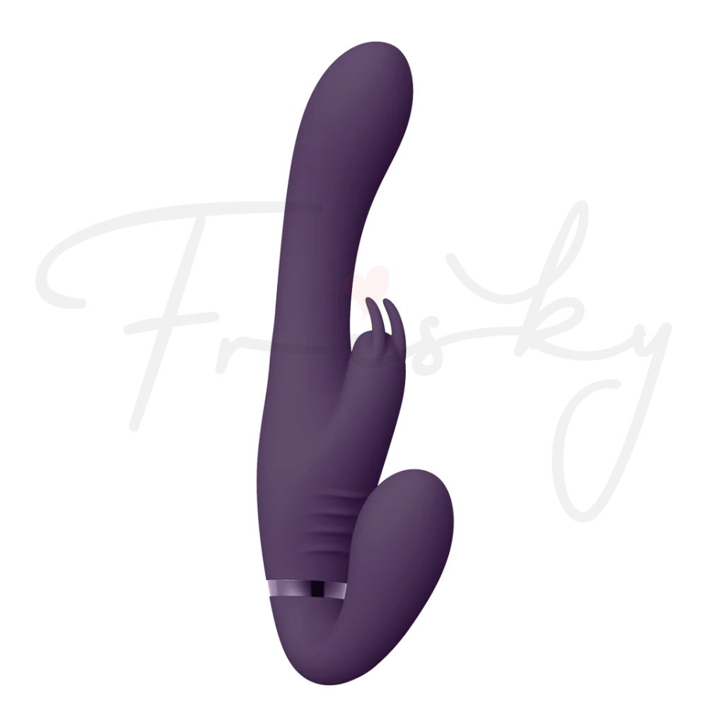 SHOTS - Suki Vibrating Strapless Strap-on Rabbit - Purple